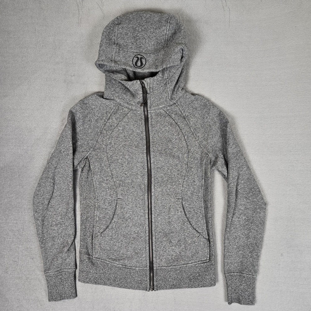 LULULEMON Scuba Hoodie Womens 6 Light‎ Cotton Fleece Heather Gray Style W4AFPS